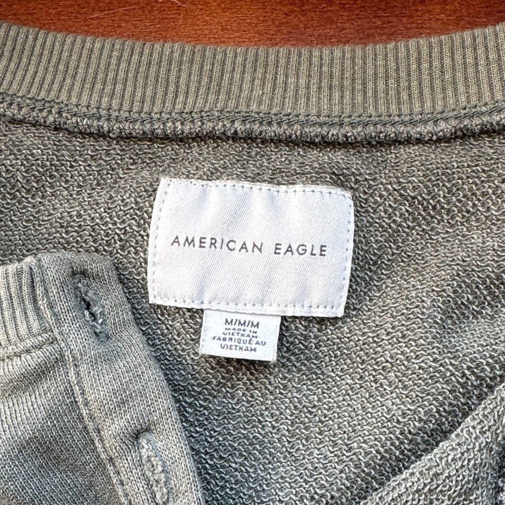 American Eagle Sage Green Knit Henley - Picture 2 of 7
